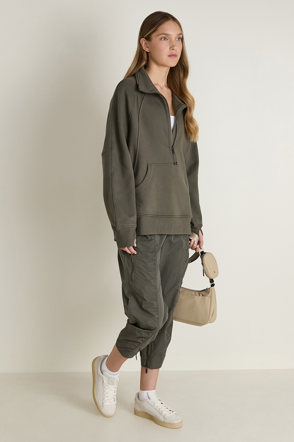 Scuba Oversized Funnel-Neck Half Zip